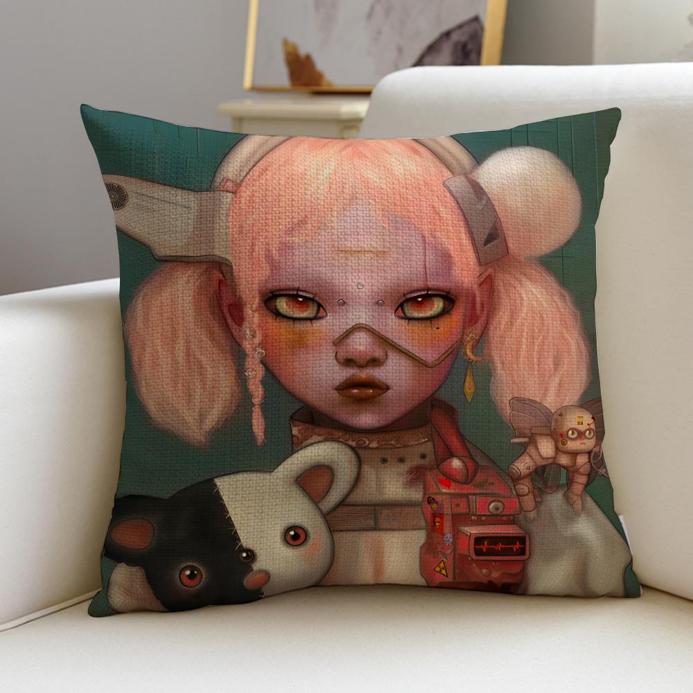 Metal BBring Me The HorizonS Cushion Cover Breathable and skinfriendly linen pillowcase square removable and washable cushion
