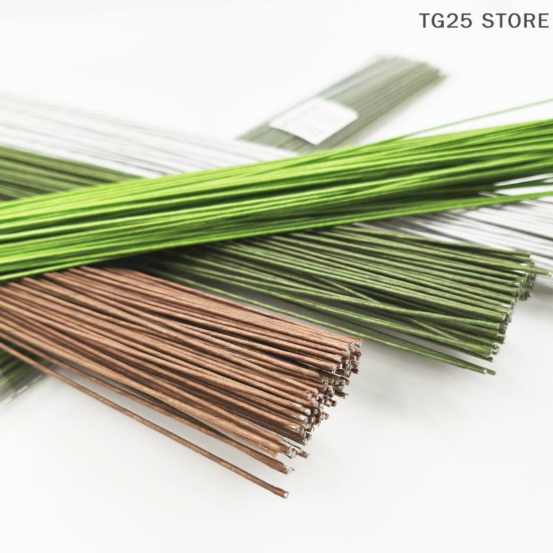 100Pcs 40cm DIY Floral Material Green Flower Wire Stems Artificial Wire Stem Accessoies Wedding Home Decor