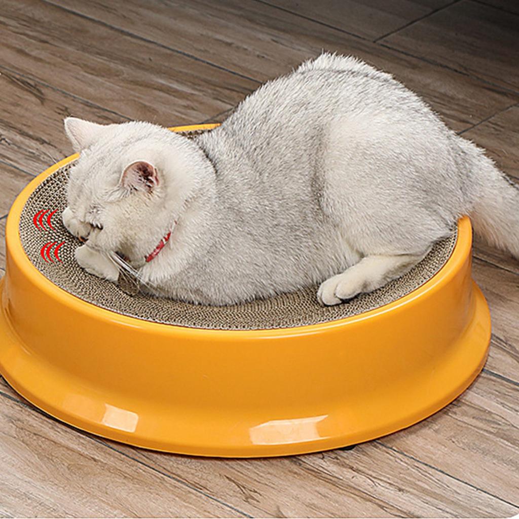 Cat Scratcher Bed with Replaceable Scratching Board Large Round Shape Scratch Resistant   Multifunction Cat Scratcher