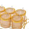Condiment Jar Container with Holder Integrated Design Multifunction Spice Lids Spoon and for