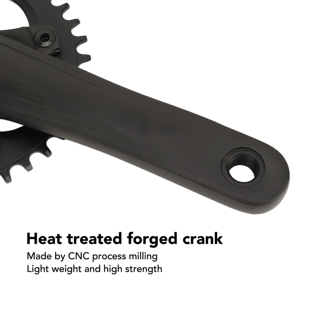 104 BCD Mountain Bike Single Speed Crankset 36T Square Hole Crank Positive Negative Teeth Single Disc 7‑12 Speed Modification Accessories