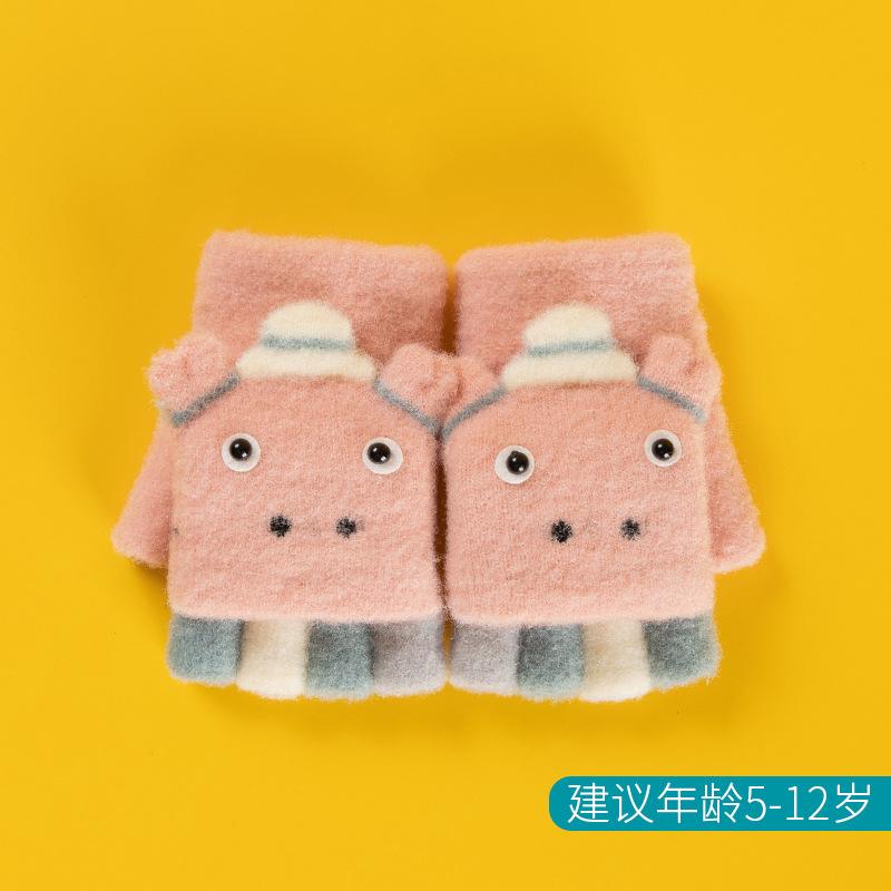 Xuehuaxiu Children s Warm Gloves Cute Cartoon Knitted Middle Children and Older Children Students Spot Wholesale Cartoon Warm 5-12 years old