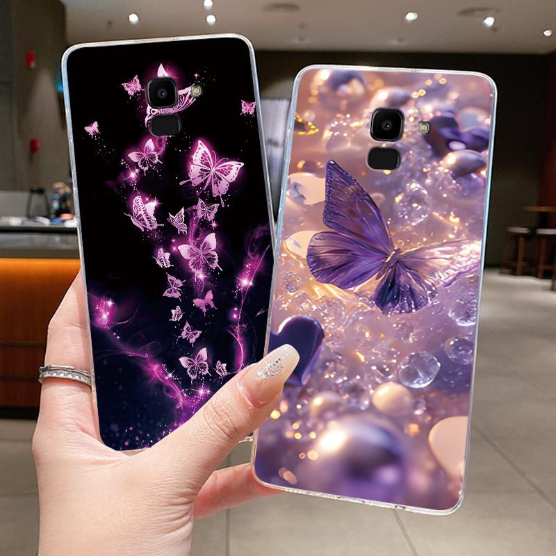 Hülle Für Samsung Galaxy J6+ J6 Prime Blumen Schmetterling Handyhüllen Für Samsung J6 Plus J6Plus 2018 Weiches Silikon TPU Jelly Cover