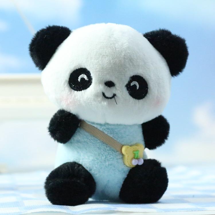 Soft Cuddly And Cartoon Panda Plush Toy Keychain Creative Bag Accessory For Kids