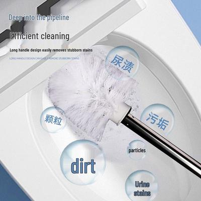 Long-Handle Toilet Brush with Round Head for Thorough Cleaning