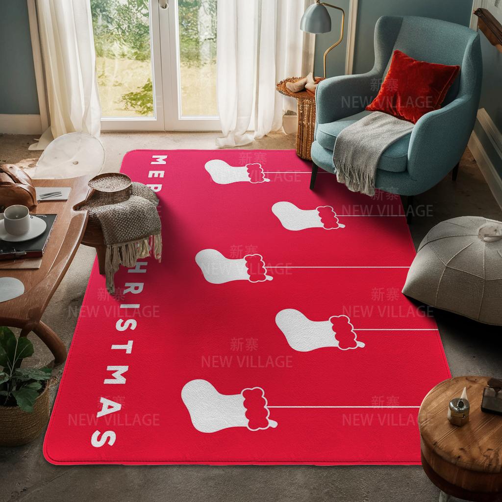 House Entrance Carpet Home Door Mat Living Room Bath Foot Bathroom Non-slip Water Absorption Rugs Bath Merry Christmas Winter
