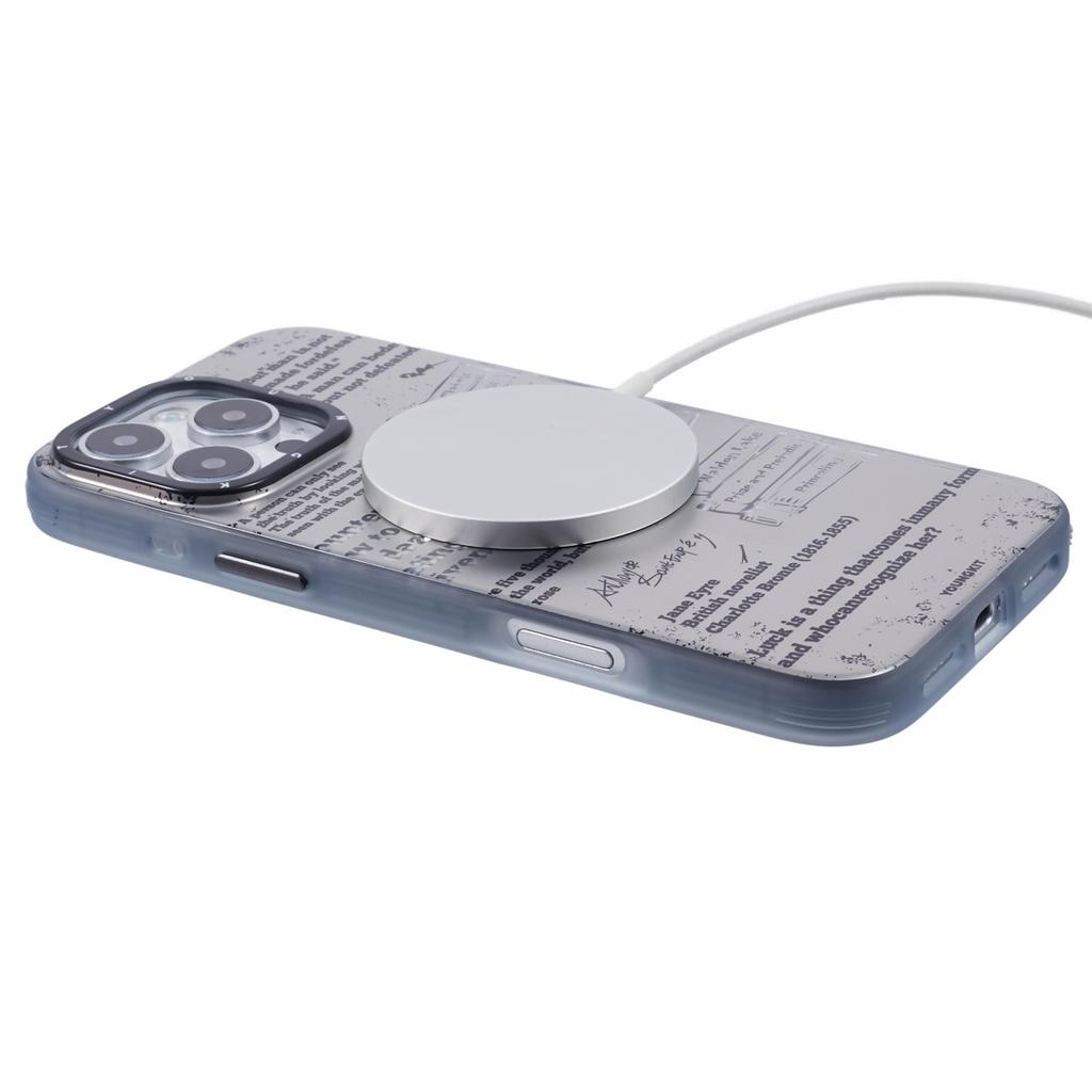 YOUNGKIT Literary Series for iPhone 16 Pro Magnetic Case IMD TPU Phone Cover