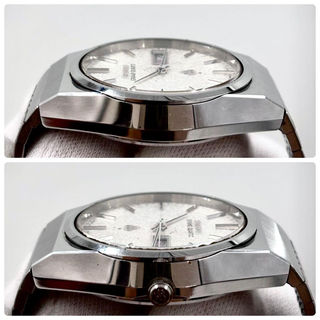 Used [Operation/Genuine Bracelet] SEIKO/SEIKO GRAND QUARTZ/Grand Quartz Day Date Snow Dial/Diamond Dust Made by Suwa Seikosha Manufactured in June