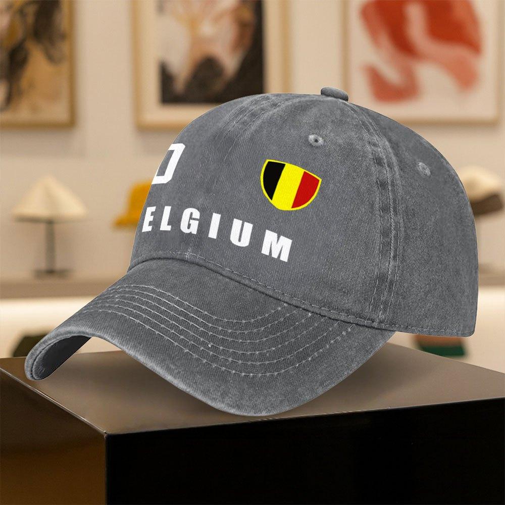 Belgian Flag Baseball Cap with Belgium Emblem Dutch Text Adjustable Snapback Trucker Hat for Flanders Wallonia Pride