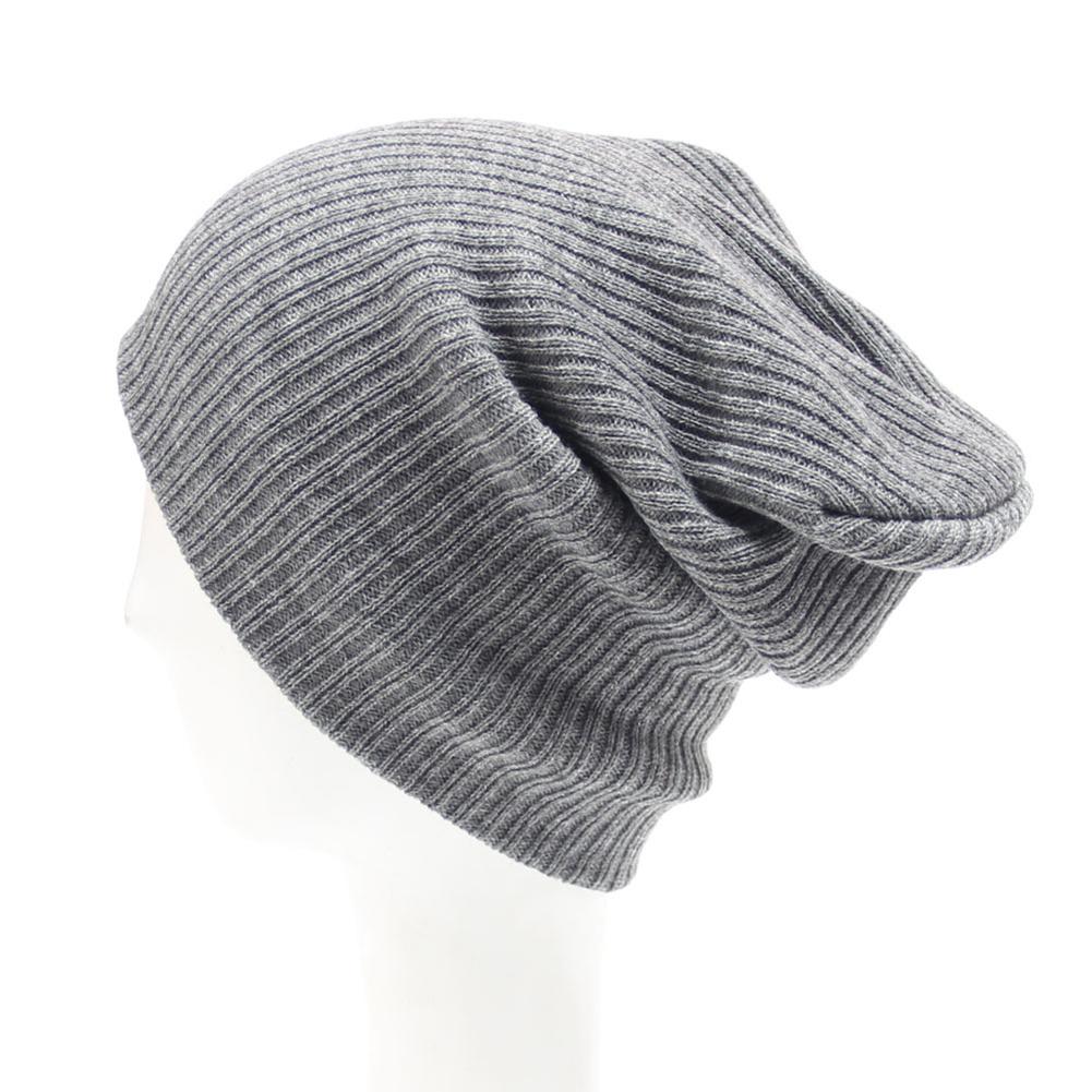 Men/Women Knitted Cap Simple Solid Color Warm Woolen Beanie Hat