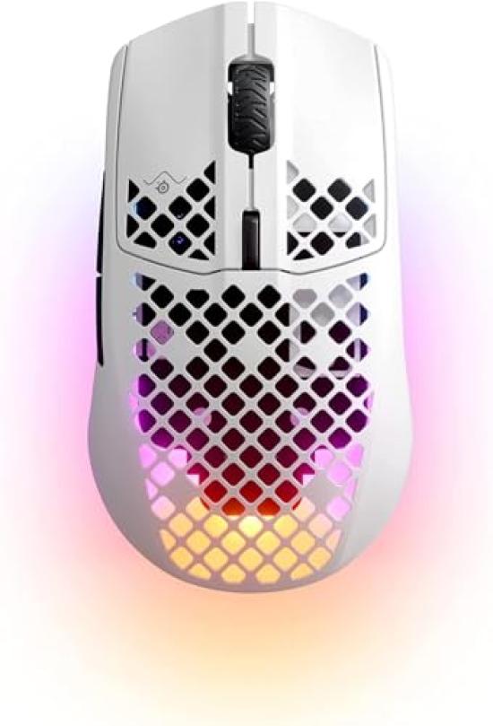 

SteelSeries Aerox 3 Snow Wireless Gaming Mouse, Ultra-Lightweight with TRUEMOVE AIR Sensor, Quantum Wireless 2.0 Technology, IP54 Waterproof and