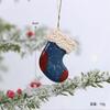 New Christmas Painted Resin Santa Claus Heart Pendant Retro Style Christmas Tree Imitation Ceramic Decoration navidad 2025