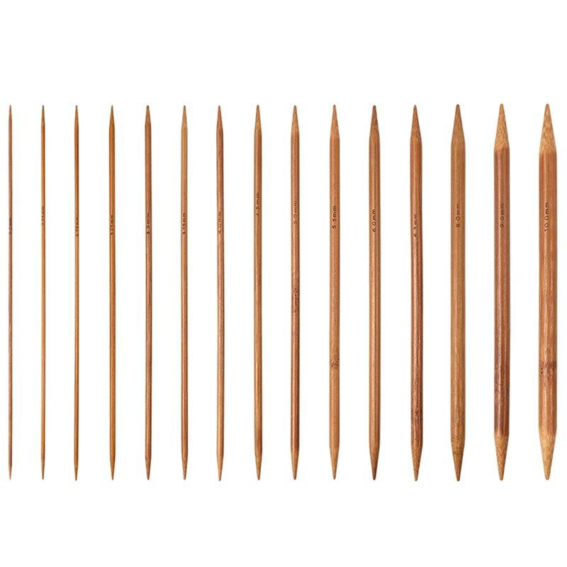 Fresh Bamboo Knitpicks 2.0Mm-10Mm 75Pcs 20Cm Carbonized Double Pointed Knitting Needles Yarn Weave Crafts Set