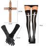 Sexy Nun Costume Adult Women Cosplay Dress Hat for Cross Stockings Gloves for Halloween Sister Cosplay Party Costumes Pr