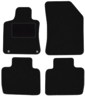 Black Velour Floor Mats For: Peugeot 508 II Sedan, Station Wagon, Liftback (2018-)