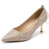 Augustine high heels women's summer 2025 new French fairy style thin heel pointed single shoes bridesmaid shoes trend
