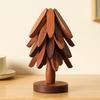 Tree Trivets for Hot Dishes Christmas Tree Shaped Heat Resistant Wood Coaster Decor Tabletop Protection Hot Pot Coaster for Home