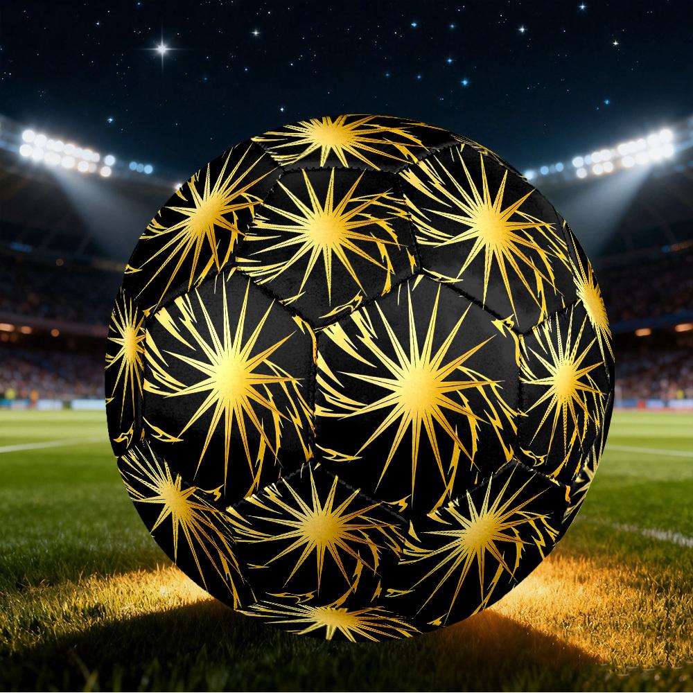 1pc Golden Burst Size 5 Soccer Ball Professional Match Training Football Indoor &Outdoor Sports Ball Lightweight Durable C6512