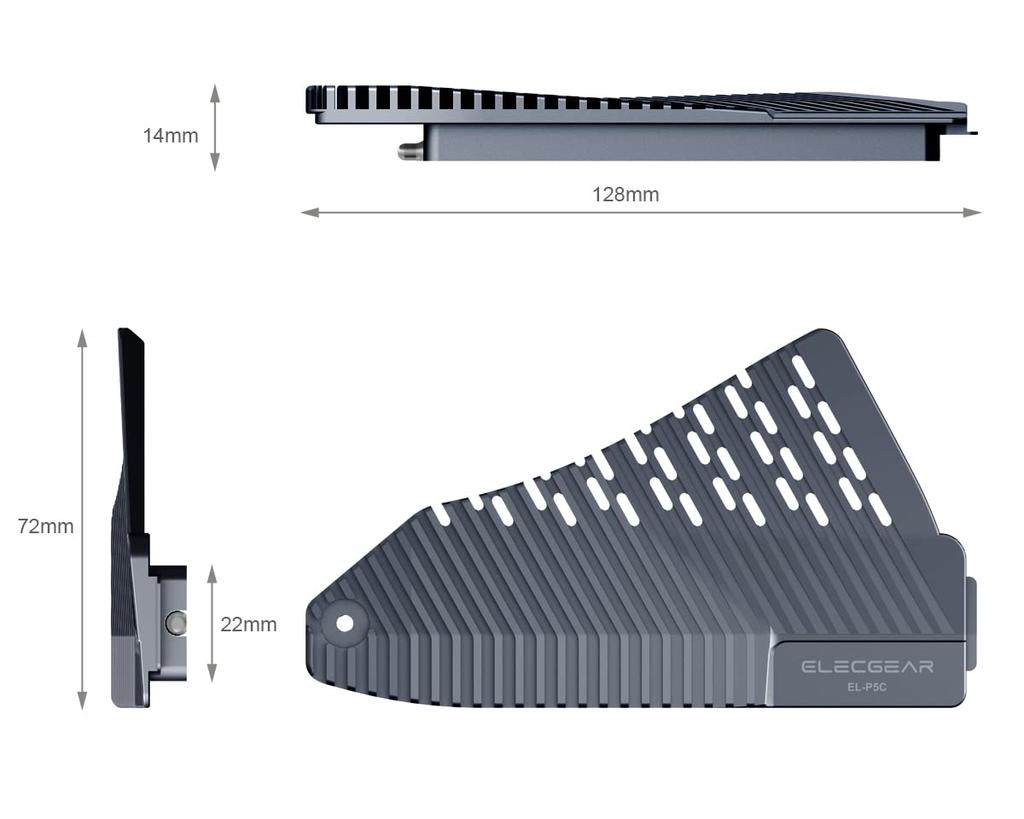 ElecGear PS5 NVMe SSD Heat Pipe Solid Aluminum Heatsink Cooler for PlayStation 5 Internal PCIe NVMe Gen4 Gaming with Thermal Pad and Redesigned SSD