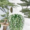2Pcs Artificial Hanging Flowers,UV-Resistant Fake Hanging Plants Flower Bouquet Hanging Vine Plants Drooping Plants