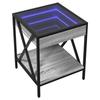 VidaXL Table de chevet avec LED infini sonoma gris 40x40x49 cm 3284099