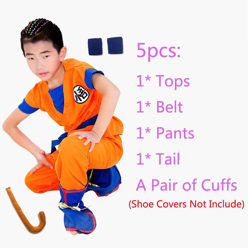 

Vibrant Kids Adult Anime Dragon Ball Z Goku Cosplay Costume Set For Fancy Parties 5pcs/Set,L(140-155cm)