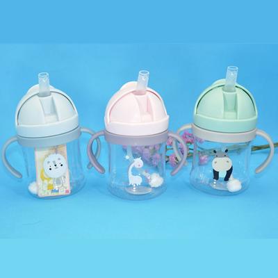 250ml Baby Feeding Cup with Straw Learn Feeding Drinking Bottle Training Cup