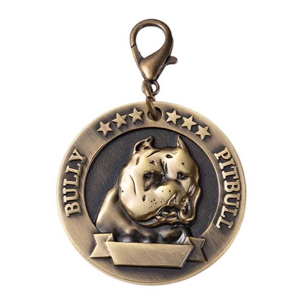 Pet Supplies Dog Tag 3D Embossed Nameplate Anti-lost Stainless Steel Pet Metal ID Card