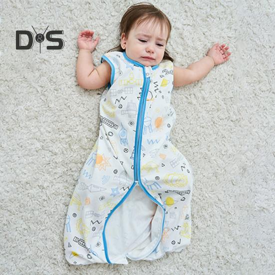 Baby sovesekk 6-24 måneder organisk bomull Bærbart teppe ermeløst design TOG 0,5 dobbel glidelås Småbarns sovepose Lette sovesekker for
