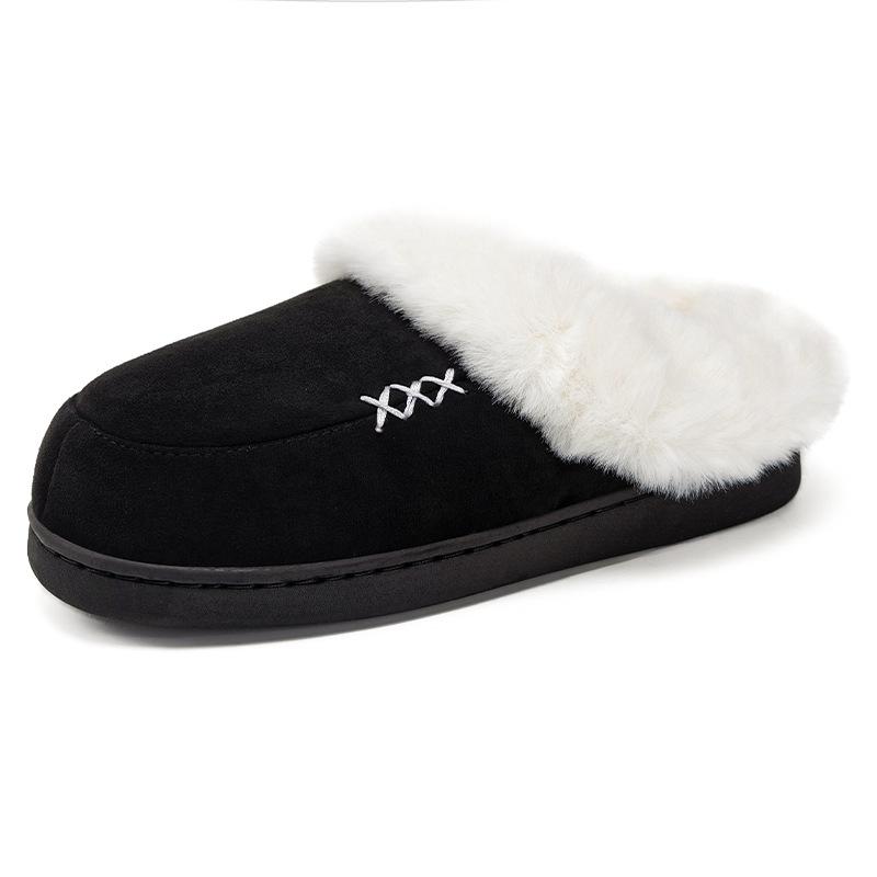 Hairy Slippers for Women, Winter New Style, Warm and Comfortable Home Slippers with Thick Cotton and Velvet Added