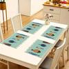 4pcs Linen Placemats Set, 12x18 Inches Multicolor Fish Pattern, Perfect for Kitchen & Dining Room Decor, Family Gatherings, Parties, and Home Table