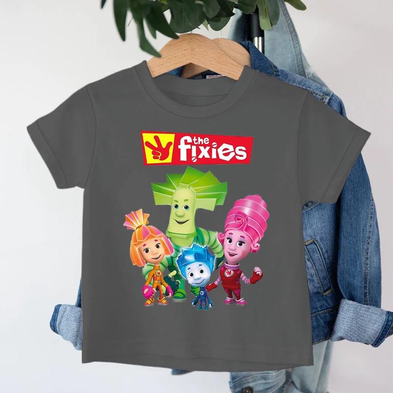 Das Fixies Grafik T-Shirt Für Kinder Jungen 2025 Neue Mode Das Fixies Kurzarm-T-Shirt Anime Y2k Oberteile Kleinkind Mädchen Kleidung