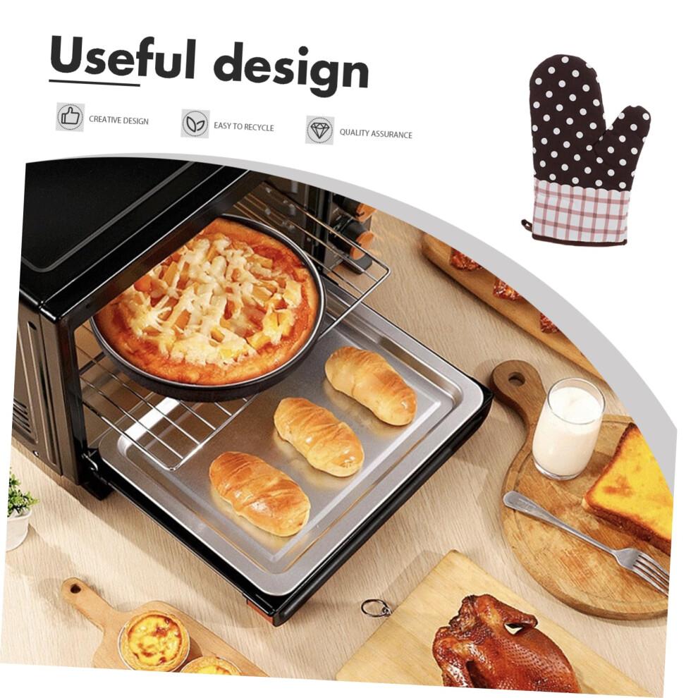 2pcs Heat Resistant Oven Mitts for Cooking and Baking, Comfortable Grip