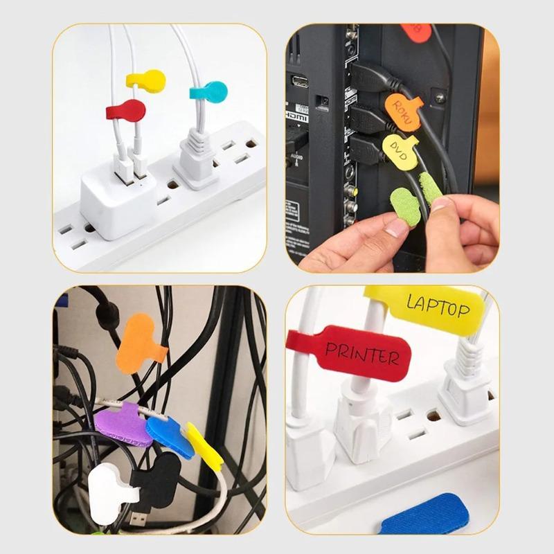 32pcs Wire Tags for Cord Management Colorful Cable Ties with Writable Function Durable Cable Labels for Organizing Identifying