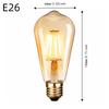 6 Pack ST19 Shape Filament Bulb 4W LED (40W Equivalent) LED Bulb LED Filament Bulb  Restaurant