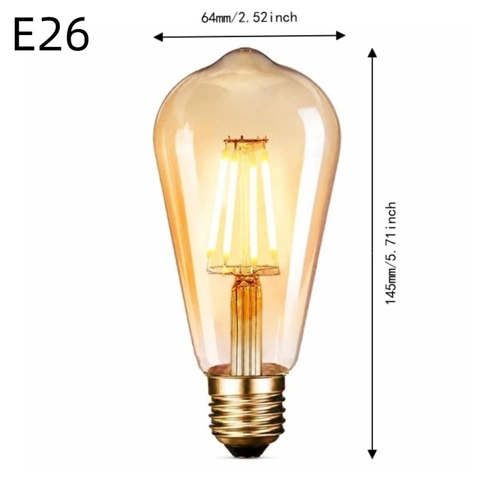 6 Pack ST19 Shape Filament Bulb 4W LED (40W Equivalent) LED Bulb LED Filament Bulb  Restaurant