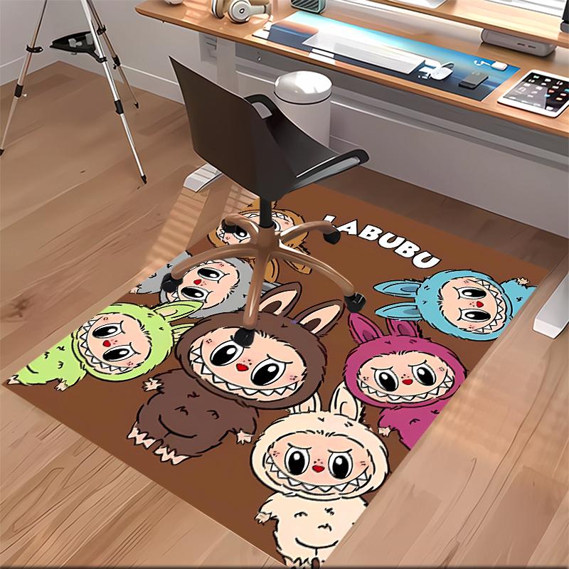 1pc labubu Print Area Rug - Soft, Washable Non-Slip Indoor Mat for Office Chairs, Living Room, Home Office Decorative Rug