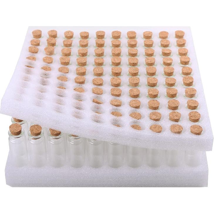 MaxMau 100 Small Glass Bottles with Cork Stoppers,15ml Glass Vials Tiny Jars for Wedding Favors Party Gift Room Decoration Seed Storing Containers