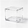 Square Clear Acrylic Piggy Bank with In-Only Slot, High Transparency