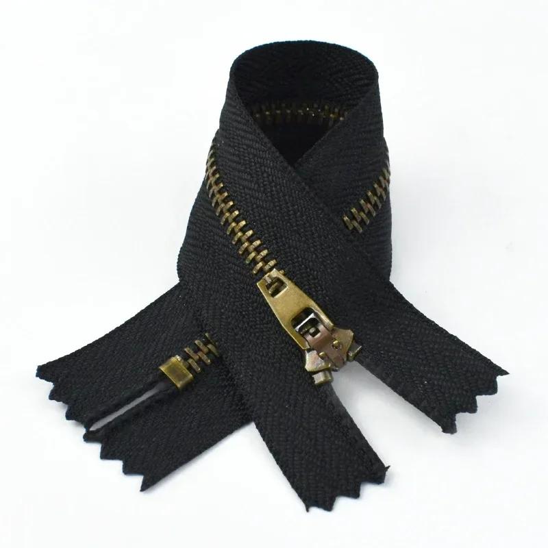 5-20Pcs 4# 10/13/15/18cm Close-End Metal Zipper Auto Lock Decor Zippers for Bags Pants Pocket Zip Repair Kits Sewing Accessories