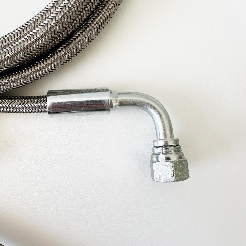 1/8 NPT Turbo Oil Feed Line AN4 Oil Return Line Kit Feed Line 30~500CM Stainless Steel Braided 0-90 Degree End Straight Hose