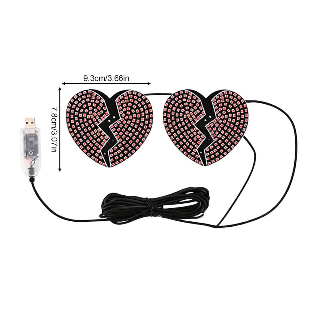 Car Window Light Love Heart Shape Vehicle Decor Car Interior Atmosphere Lights For SUV RV Sedan Truck Minivan Van