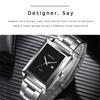 New square watch Steel band Quartz watch Calendar Watch Business Men's Watch Student Watch Small watch
