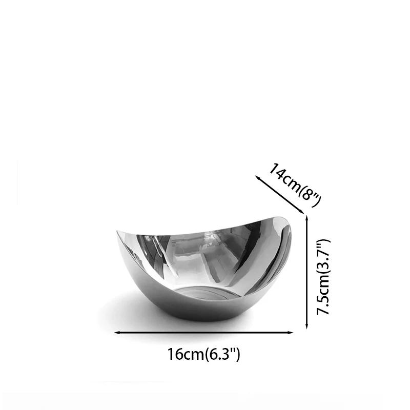 Nordic Stainless Steel Serving Tray Luxury Fruit Bowl Metal Plate Dishes for Candy Dessert Snack Hotel Home Decoration