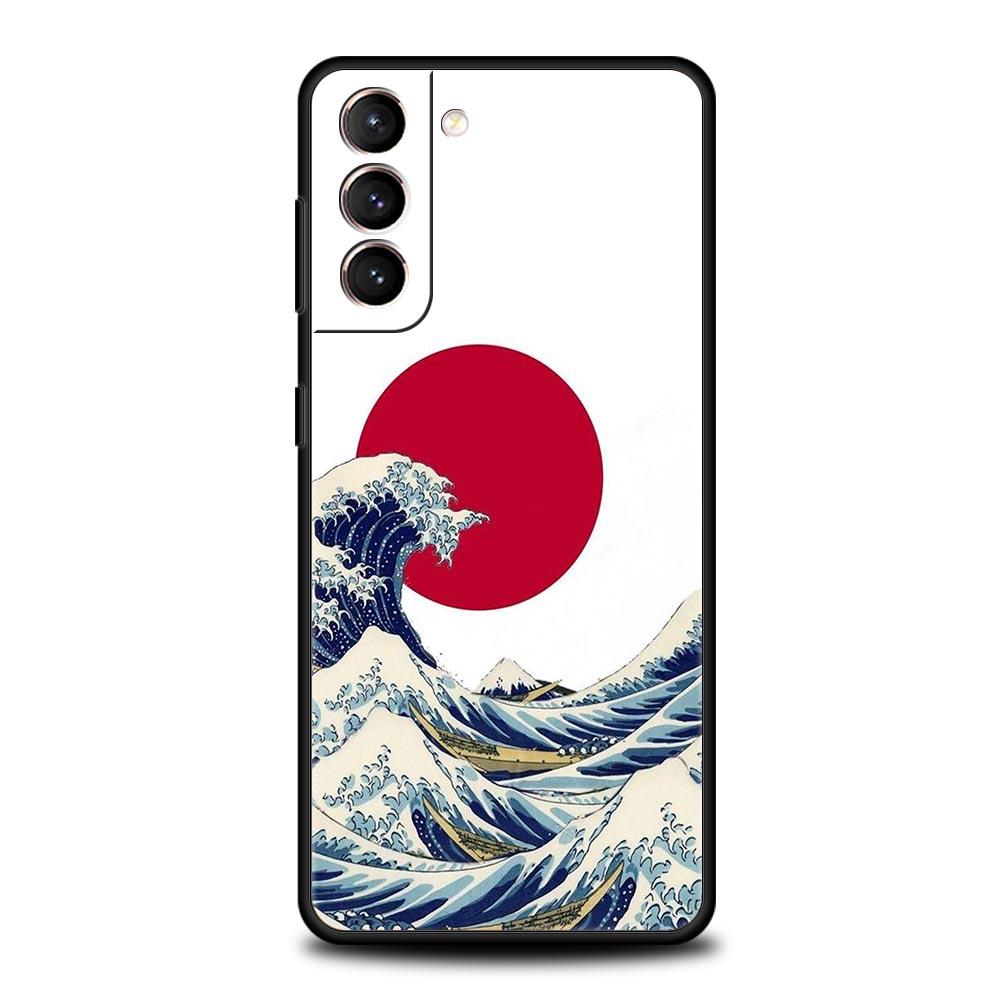 Phone Case For Samsung Galaxy S24 S23 Ultra S22 S21 S20 FE 5G S10 S10E S9 Plus S8 Soft Cover Japan The Great Wave Of Kanagawa