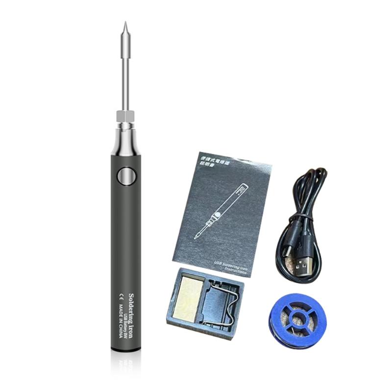 

Portable Cordless Soldering Iron Kits Rechargeable Electric Soldering Guns for Home Appliance Repair USB 330°C-450°C сірий колір