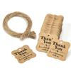 100pcs Paper Jewelry Packaging Blank Labels Display THANK YOU Tags Price Stickers With Rope Necklace Making Bracelet Supplies