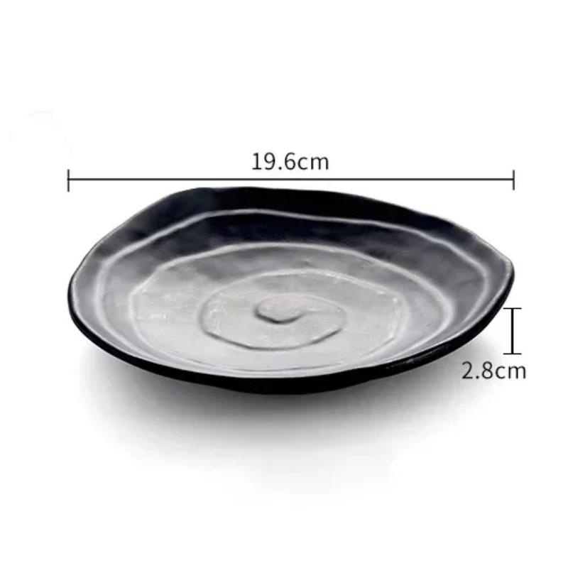 Western Steak Salad Dessert Plate Personality Creative Resistance To Fall Snack Food Grade Plastic Black Frosted Tableware