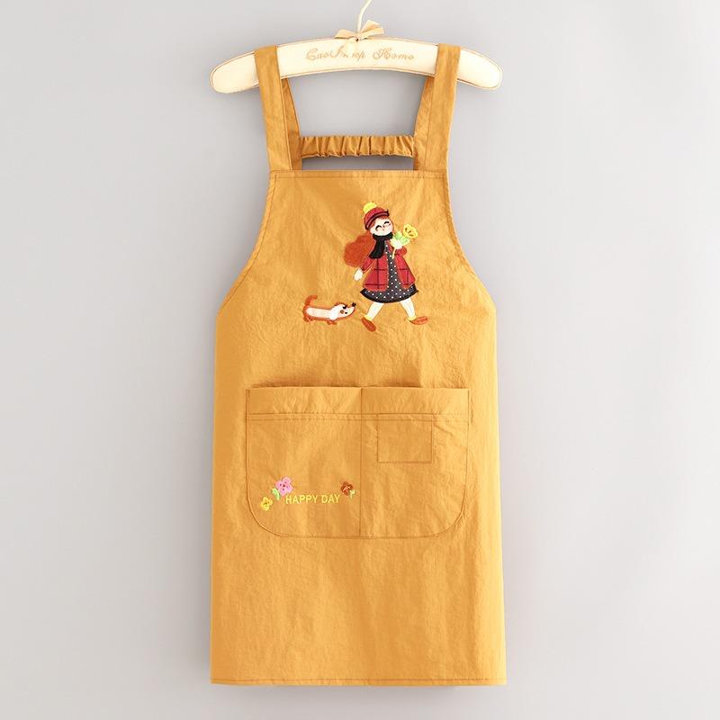 

Women Sleeveless Kitchen Apron Waterproof Oil Resistant Durable Working Uniform Breathable Protective Cover Up for Home Cooking жёлтый