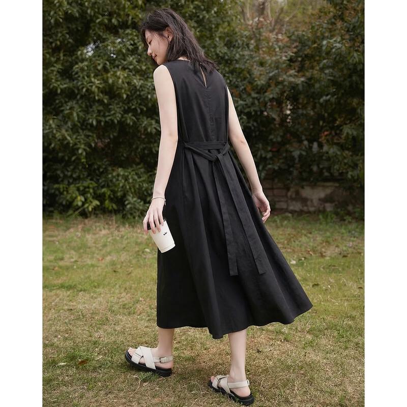 Demana Pure Cotton Sleeveless A-Line Midi Dress